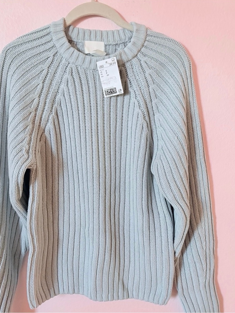 NWT H&M Pale Blue Crewneck Sweater